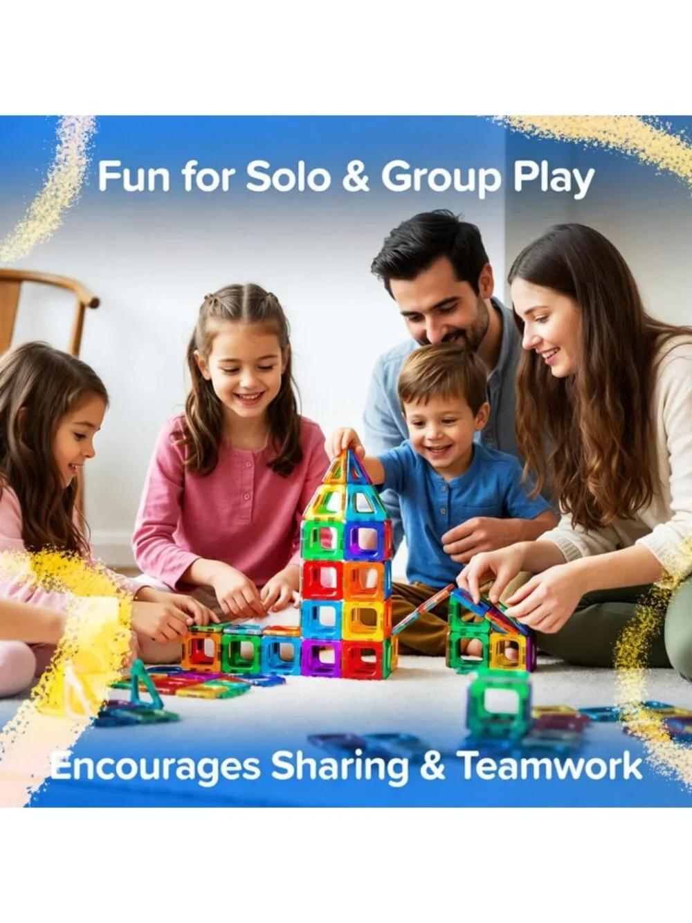 120 PCS Magnetic Building Tiles Set - STEM Educational Toy for Kids Ages 3-12